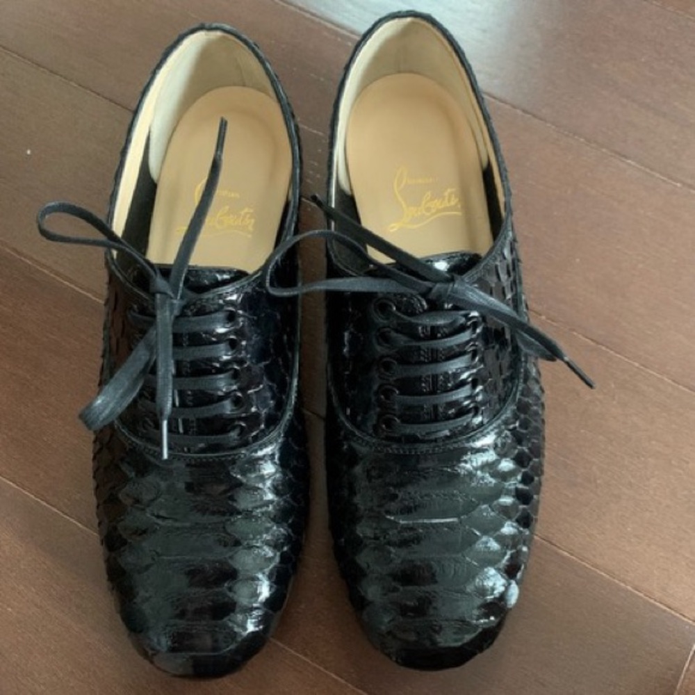 Christian Louboutin python lace up shoes
